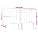 sengegavl med LED-lys 200x5x118/128 cm stof sort