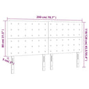 sengegavl med LED-lys 200x5x118/128 cm stof mørkebrun