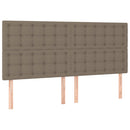 sengegavl med LED-lys 200x5x118/128 cm stof gråbrun