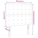 sengegavl med LED-lys 80x5x118/128 cm fløjl mørkegrå