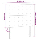 sengegavl med LED-lys 80x5x118/128 cm fløjl mørkeblå