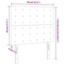 sengegavl med LED-lys 90x5x118/128 cm fløjl mørkeblå