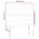 sengegavl med LED-lys 90x5x118/128 cm fløjl lyserød