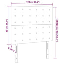 sengegavl med LED-lys 100x5x118/128 cm fløjl lysegrå