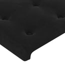 sengegavl med LED-lys 100x5x118/128 cm fløjl sort