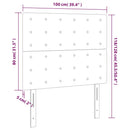 sengegavl med LED-lys 100x5x118/128 cm fløjl mørkegrøn
