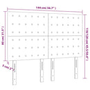 sengegavl med LED-lys 144x5x118/128 cm fløjl lyserød