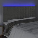 sengegavl med LED-lys 160x5x118/128 cm fløjl lysegrå