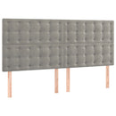 sengegavl med LED-lys 160x5x118/128 cm fløjl lysegrå