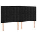 sengegavl med LED-lys 160x5x118/128 cm fløjl sort