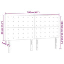 sengegavl med LED-lys 160x5x118/128 cm fløjl mørkeblå