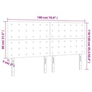 sengegavl med LED-lys 180x5x118/128 cm fløjl mørkeblå