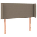 sengegavl med LED-lys 83x16x78/88 cm stof gråbrun