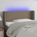 sengegavl med LED-lys 83x16x78/88 cm stof gråbrun