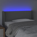 sengegavl med LED-lys 103x16x78/88 cm stof lysegrå