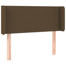 sengegavl med LED-lys 103x16x78/88 cm stof mørkebrun