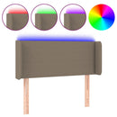 sengegavl med LED-lys 103x16x78/88 cm stof gråbrun