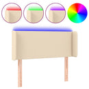 sengegavl med LED-lys 103x16x78/88 cm stof cremefarvet