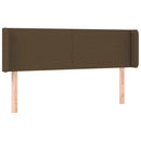 sengegavl med LED-lys 147x16x78/88 cm stof mørkebrun