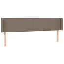 sengegavl med LED-lys 163x16x78/88 cm stof gråbrun
