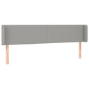 sengegavl med LED-lys 183x16x78/88 cm stof lysegrå