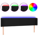 sengegavl med LED-lys 183x16x78/88 cm stof sort