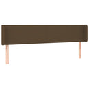 sengegavl med LED-lys 183x16x78/88 cm stof mørkebrun