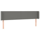 sengegavl med LED-lys 203x16x78/88 cm stof mørkegrå