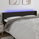 sengegavl med LED-lys 203x16x78/88 cm stof sort