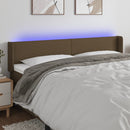 sengegavl med LED-lys 203x16x78/88 cm stof mørkebrun