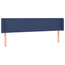 sengegavl med LED-lys 203x16x78/88 cm stof blå