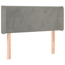 sengegavl med LED-lys 83x16x78/88 cm fløjl lysegrå