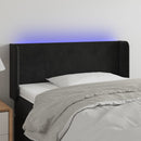 sengegavl med LED-lys 83x16x78/88 cm fløjl sort