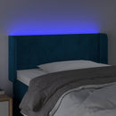 sengegavl med LED-lys 93x16x78/88 cm fløjl Mørkeblå