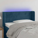 sengegavl med LED-lys 93x16x78/88 cm fløjl Mørkeblå