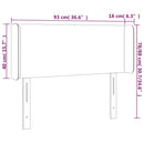 sengegavl med LED-lys 93x16x78/88 cm fløjl lyserød