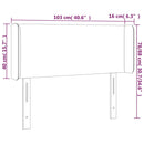 sengegavl med LED-lys 103x16x78/88 cm fløjl lyserød