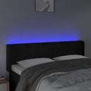 sengegavl med LED-lys 147x16x78/88 cm fløjl sort