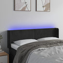 sengegavl med LED-lys 147x16x78/88 cm fløjl sort