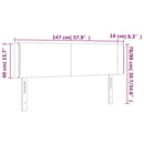 sengegavl med LED-lys 147x16x78/88 cm fløjl mørkegrøn