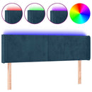 sengegavl med LED-lys 147x16x78/88 cm fløjl mørkeblå