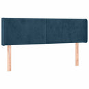 sengegavl med LED-lys 147x16x78/88 cm fløjl mørkeblå
