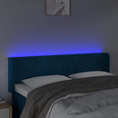 sengegavl med LED-lys 147x16x78/88 cm fløjl mørkeblå