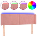sengegavl med LED-lys 147x16x78/88 cm fløjl lyserød