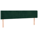 sengegavl med LED-lys 163x16x78/88 cm fløjl mørkegrøn