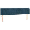 sengegavl med LED-lys 163x16x78/88 cm fløjl mørkeblå