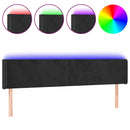 sengegavl med LED-lys 183x16x78/88 cm fløjl sort