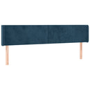 sengegavl med LED-lys 183x16x78/88 cm fløjl mørkeblå