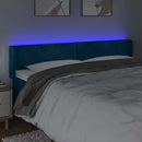sengegavl med LED-lys 183x16x78/88 cm fløjl mørkeblå