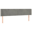 sengegavl med LED-lys 203x16x78/88 cm fløjl lysegrå